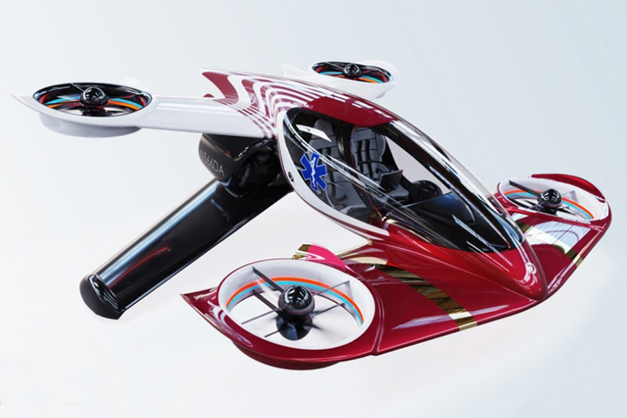 Doroni Aerospace H1-XE EMS passenger eVTOL concept design aircraft Doroni Aerospace H1-XE EMS passenger eVTOL concept design aircraft